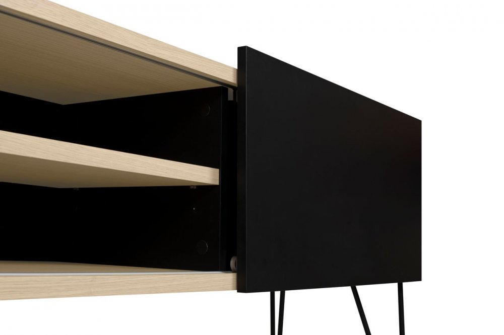 Meuble TV design NINA  Chêne clair et noir 